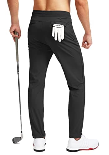 Pudolla Men's Stretch Golf Pants with Zipper Pockets Slim Fit Casual Joggers
| Pudolla Men's Golf Sweatpants Zipper Poc