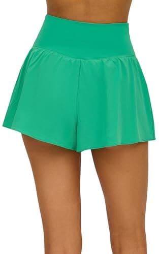 Reflex 90 Degree Crossover Waist Flowy Short for Women with Built-in Shorts Summer