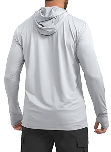 Men's UPF 50+ Light Jacket for Men Hiking Sun Protection Full Zip Hoodie Zip Pockets
