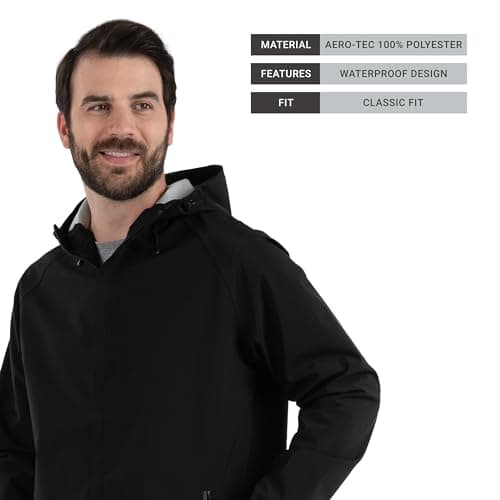 Holloway Men's Waterproof Rain Secure Shell Jacket for Hiking and Outdoor Activities