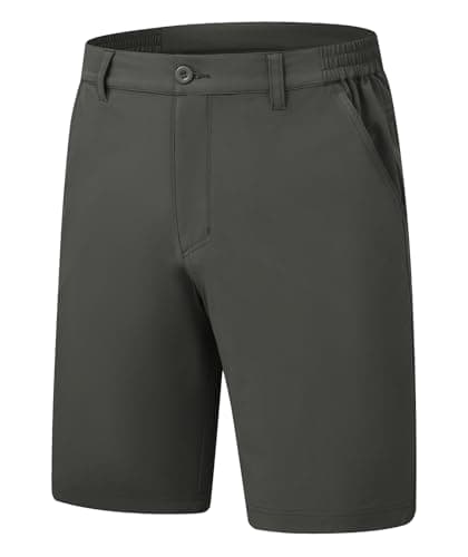 Rdruko Men's Golf Stretch Shorts for Casual Quick Dry Elastic Waist Flat Front 5 Pockets 9 Inch Inseam