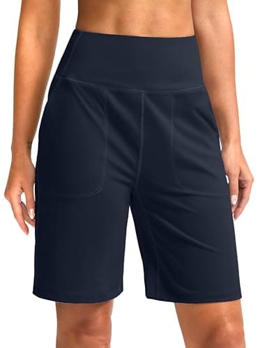G Gradual High Waisted Bermuda Shorts for Yoga and Casual Wear | 9" Knee Length | 2 Big Pockets | Women's Shorts
G Gradu