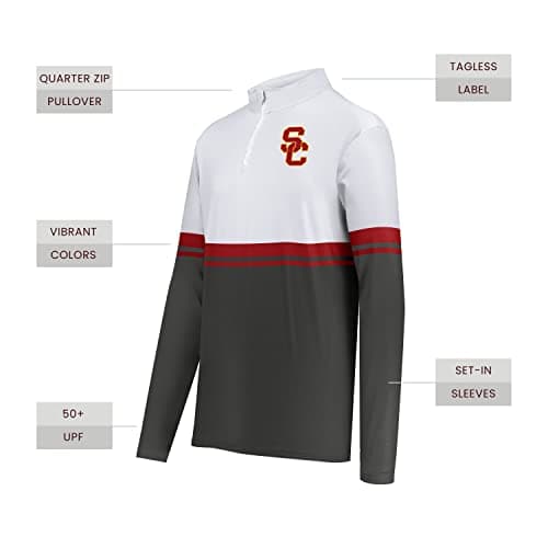 Holloway Men's NCAA Cotton-Touch™ Poly Quarter-Zip Pullover - Comfortable Collegiate Apparel for Men - Versatile Sportsw