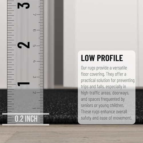 Non Slip Solid Area Rugs for Hallways Black OEKO-TEX STANDARD 100
| Easy to Clean Laundry Rug Runner for Living Room Bl