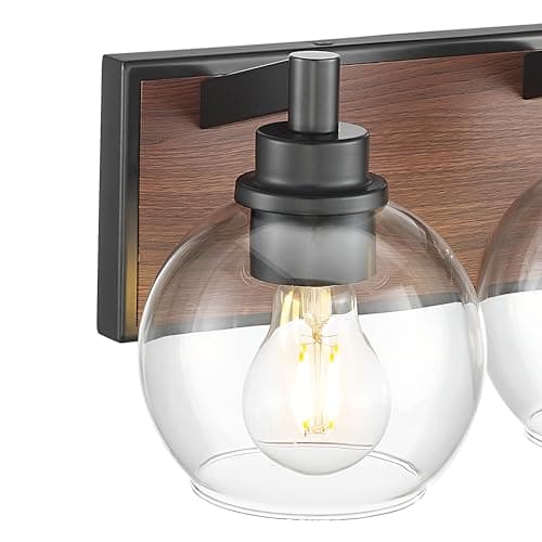 Modern 3-Light Matte Black Bathroom Vanity Light for Kitchen and Bedroom
| Clear Glass Globe Shade Wall Sconces for Bat