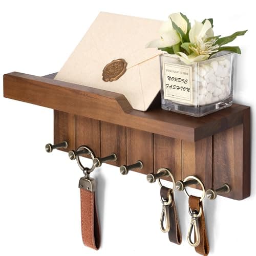 Rebee Vision Modern White Small Key Holder Wall Mount - Aesthetic Apartment Essentials for Farmhouse Living Room - Ideal