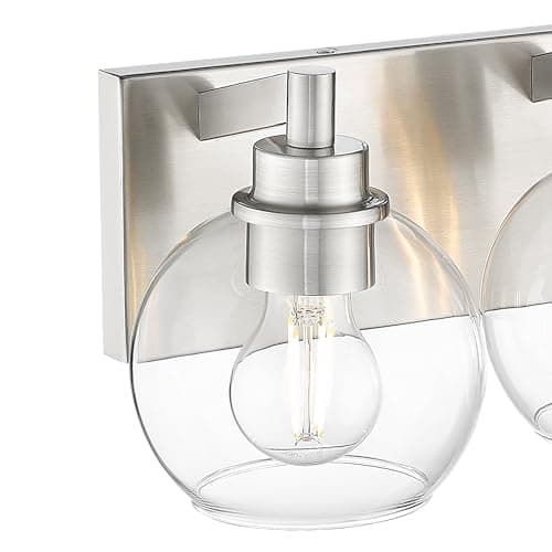 Modern 3-Light Matte Black Bathroom Vanity Light for Kitchen and Bedroom
| Clear Glass Globe Shade Wall Sconces for Bat