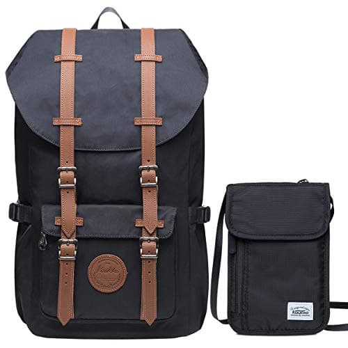 KAUKKO 15.6 Inch Laptop Outdoor Backpack for Men and Women Traveling Rucksack (5-8-Black)