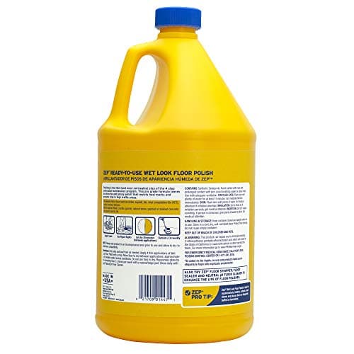 Zep Wet-Look Floor Polish - Long Lasting Shine for Commercial Floors - 1 Gallon ZUWLFF128 - Professional Strength