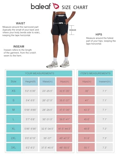 Baleaf Women's Quick Dry Athletic Long Running Shorts for Workout and Gym
| Baleaf Women's High Waisted Zipper Pocket L
