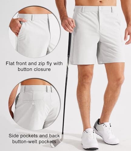 Libin Golf Shorts for Men: Casual Work and Dress 7" 9" Stretch Lightweight Global Recycled Standard  
Libin Men's Golf S