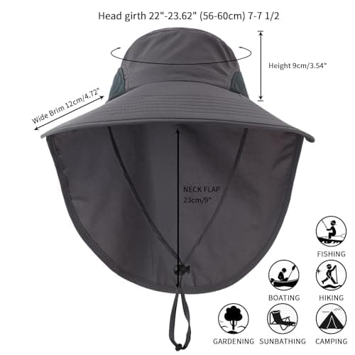 High UPF50+ Sun Protection Outdoor Fishing Hat with Wide Brim and Neckerchief for Men and Women
| Ultimate Outdoor UPF5