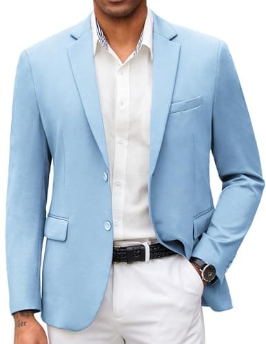 COOFANDY Men's Lightweight Knit Suit Jacket Casual Slim Fit Blazer
| COOFANDY Mens Casual Two Button Suit Blazer Lightw
