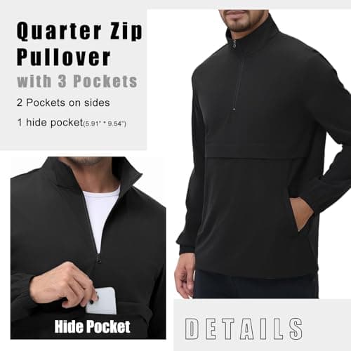 EDITCOZY Men's Lightweight Quarter Zip Pullover Casual Windbreaker for Running and Golf with Multiple Pockets
| EDITCOZ