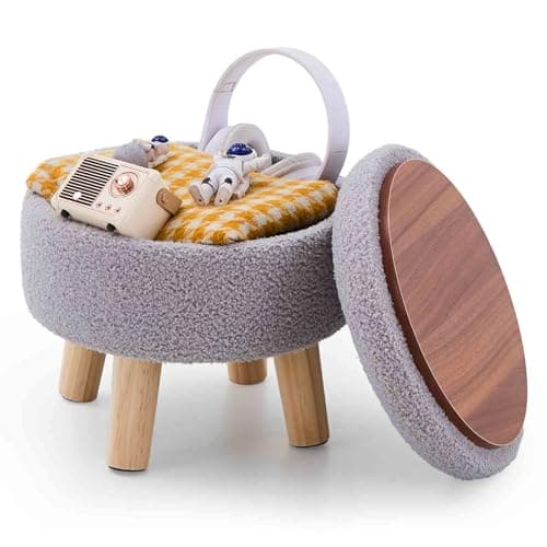Off-White Modern Round Footrest with Soft Padded Seat for Living Room
| Off-White Wimarsbon Storage Ottoman for Hallway