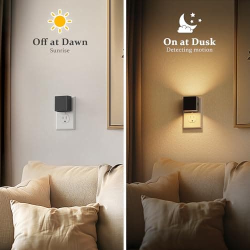 JandCase Automatic Night Lights Plug into Wall for Kids Bathroom Hallway Kitchen Bedroom Decor
| JandCase 2 Pack Modern