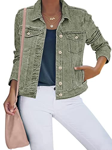 Luvamia Women's Stretch Fitted Long Sleeves Denim Jean Jacket for Casual Wear
| Luvamia Women's Basic Button Down Stret