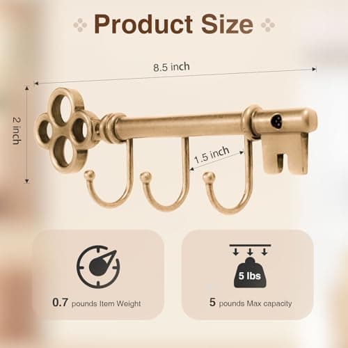 Gold Vintage Key Rack for Entryway Storage
| Classic Gold Wall Mounted Key Holder
| Vintage Gold Key Rack Hook for Entr