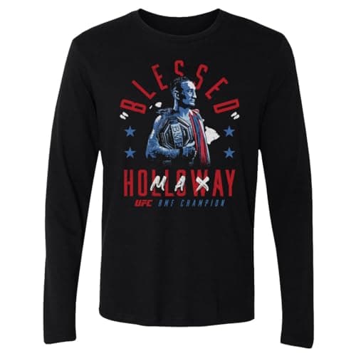 Max Holloway UFC Long Sleeve Shirt - Elite Fighter Blessed BMF Champion WHT