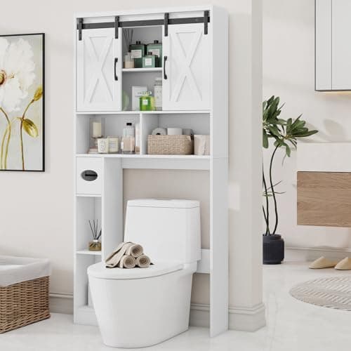 Home Space-Saving Over The Toilet Storage Cabinet for Farmhouse Bathroom
| Farmhouse Storage Cabinet Over Toilet with 2