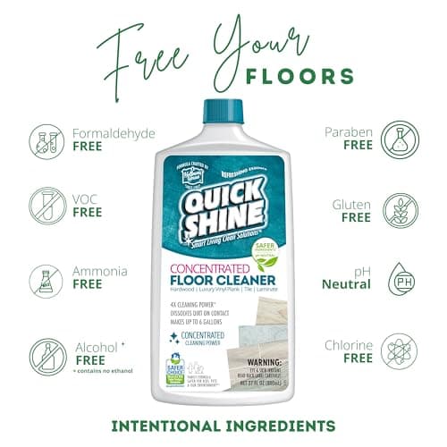 Quick Shine Multi Surface Concentrated Floor Cleaner 27oz | Powerful Cleaning | Hardwood, Laminate, Tile & Stone | Homeo