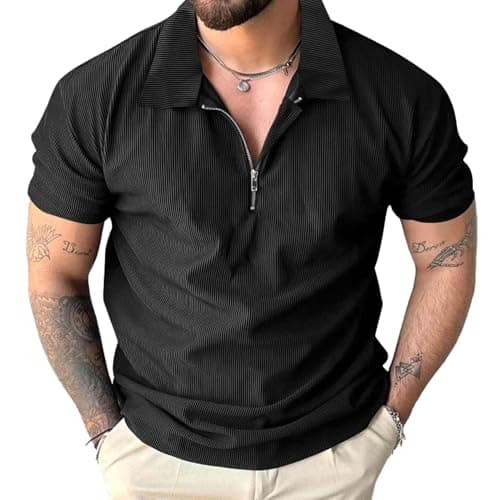Biventant Men's 1/4 Zip Polo Shirts Casual Fashion Summer Tops
| Biventant Mens Short Sleeve Tee Summer Casual Shirts
|