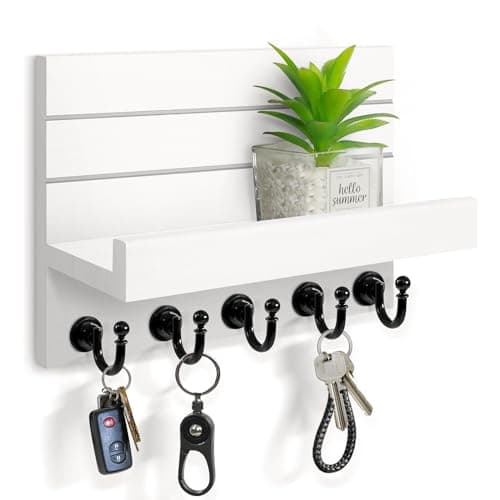 Brown Easy Installation Modern Mail Holder Wall Mount Key Shelf for Hallway Living Room House Decoration