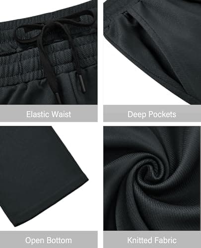 Gentle Mens Sweatpants with Pockets for Casual Wear and Workout 
| Alimens Open Bottom Sweat Pants with Drawstring for
