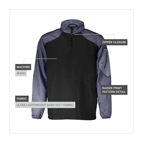 Holloway Raider Pullover Cage Jacket - Weather-Resistant Ultra-Light Quarter Zip Sleeve Pocket - Outdoors Travel Enthusi