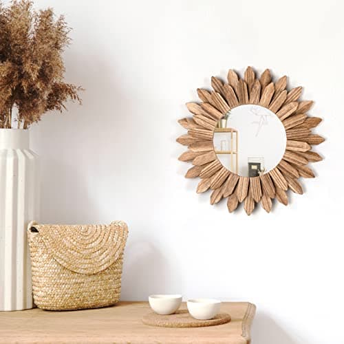 Honiway 12 inch Rustic Wood Sunburst Mirror for Bedroom Bathroom House Warming Gift Cedar Essential  
Honiway 12 inch Ru