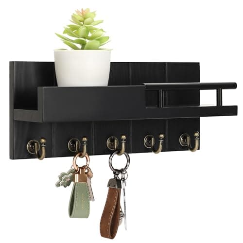 CypherX Decorative Key Holder Wall Mount - Farmhouse Wood Organizer for Entryway
| CypherX Wall Mount Key and Mail Hold