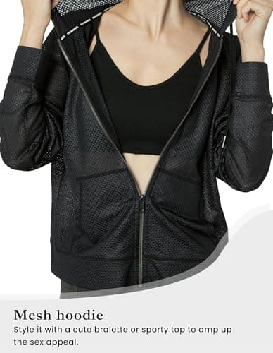 Light and Cozy Women's Long Sleeve Mesh Hoody for Active Wear
| Sheer Hooded Sweatshirt for Women: Lightweight and Styl