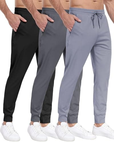 ParisDiary Men's 3 Pack Zipper Sweatpants for Workout and Gym
| ParisDiary Zipper Pockets Track Joggers Pants Suitable