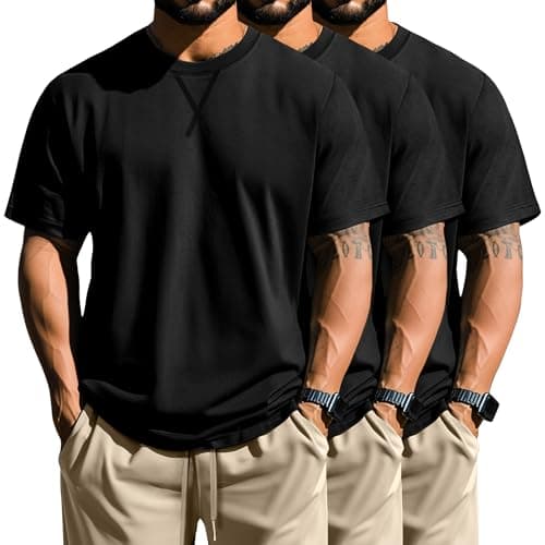 Neer 3 Pack Men's Big and Tall Cotton Short Sleeve T-Shirts Plus Size Tee Shirt for Hipster Stylists
| Neer 3 Pack Men'