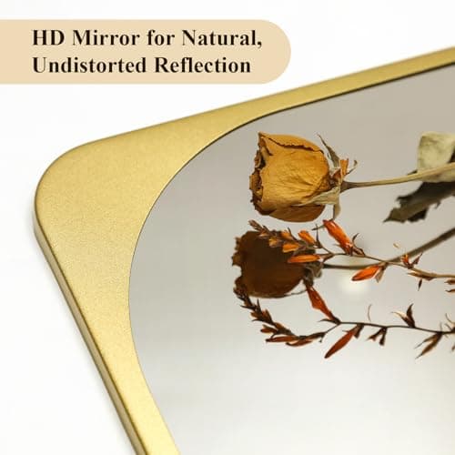 Gold Wall Mirror Living Room Decor, Elegant 3PCS Asymmetrical Mirrors for Modern Home Office or Bedroom, Stylish Wall Ar