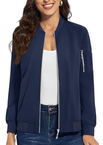 Women's Lightweight Casual Full Zip Windbreaker Jacket for Fall
| Casual Full Zip Windbreaker Jacket for Women Lightwei