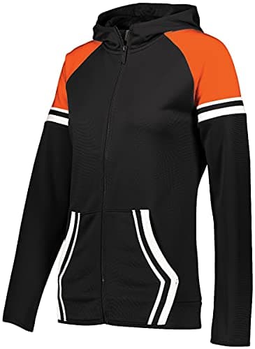 Holloway Sportswear Womens RETRO GRADE JACKET L Black/Orange｜Durable Outdoor Jacket for Women｜Athletic Fitness Wear｜Wate