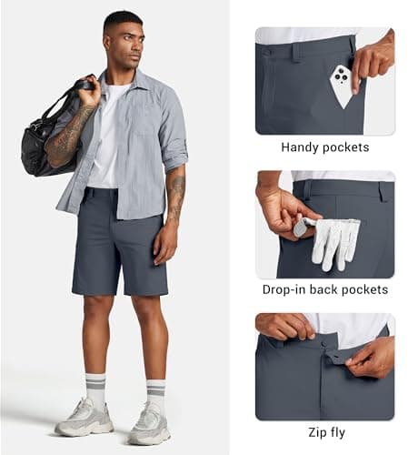 Willit Men's Quick Dry Golf Shorts for Casual Wear with Multiple Pockets
| Willit Men's Stretch Casual Golf Shorts Perf