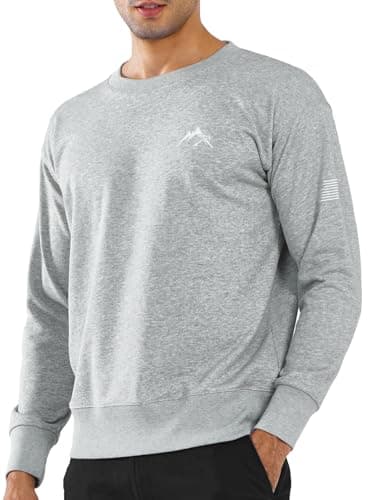 NORTHYARD Men's Long Sleeve Crewneck Sweatshirt for Casual Comfortable Moisture Wicking Cotton Sweatshirts