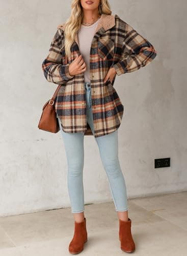 Dokotoo Women's Flannel Hooded Plaid 2025 Shacket Thick Coat for Warmth and Style in Winter
| Dokotoo Women's Flannel H
