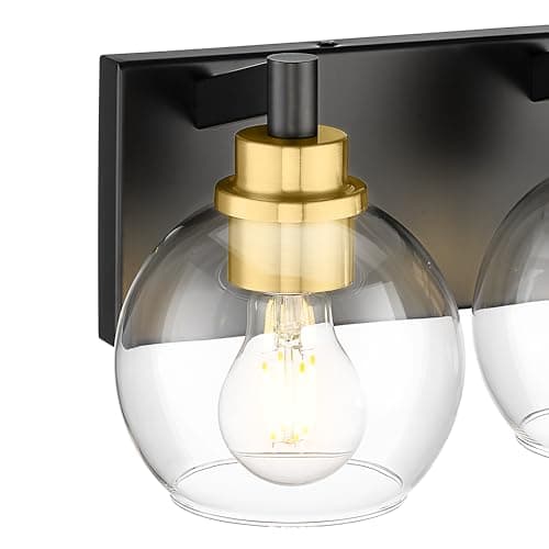 Modern 3-Light Matte Black Bathroom Vanity Light for Kitchen and Bedroom
| Clear Glass Globe Shade Wall Sconces for Bat