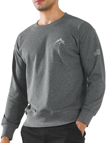 NORTHYARD Men's Long Sleeve Crewneck Sweatshirt for Casual Comfortable Moisture Wicking Cotton Sweatshirts