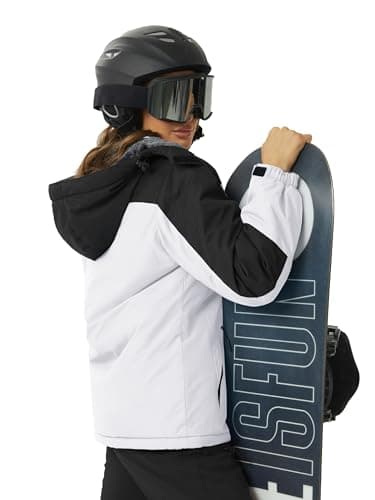 TACVASEN Women's Winter Waterproof Ski Jacket Hooded Fleece Lined Warm Snow Coat for Outdoor Activities
| TACVASEN Wome
