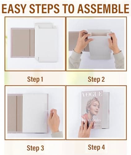 Luxe Large 4 PCS Decorative Books for Home Decor Aesthetic Shelf & Bookshelf Decor for Living Room, Bedroom, or Office F