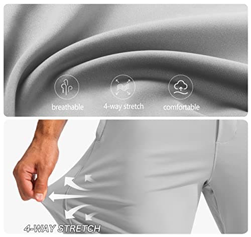 Pudolla Men's Stretch Sweatpants with Zipper Pockets Casual Joggers for Men Golf Slim Fit Work