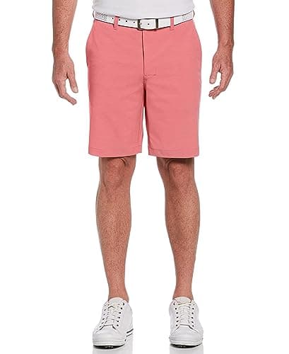 PGA TOUR Men’s 9” Flat Front Horizontal Textured Golf Shorts - 4-Way Stretch, Moisture-Wicking, Sun Protection
