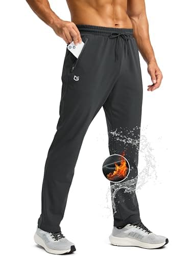 G Gradual Men's Fleece Lined Winter Pants Best for Men Athletes in Cold Weather Zipper Pockets Sweatpants  
G Gradual Me