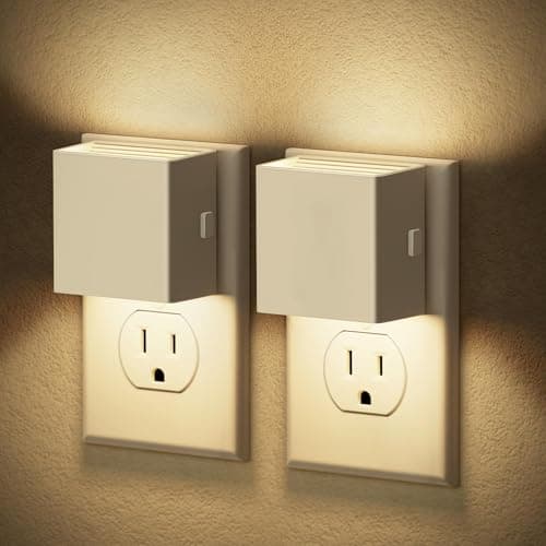 JandCase Automatic Night Lights Plug into Wall for Kids Bathroom Hallway Kitchen Bedroom Decor
| JandCase 2 Pack Modern