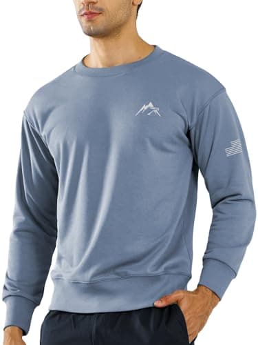 NORTHYARD Men's Long Sleeve Crewneck Sweatshirt for Casual Comfortable Moisture Wicking Cotton Sweatshirts