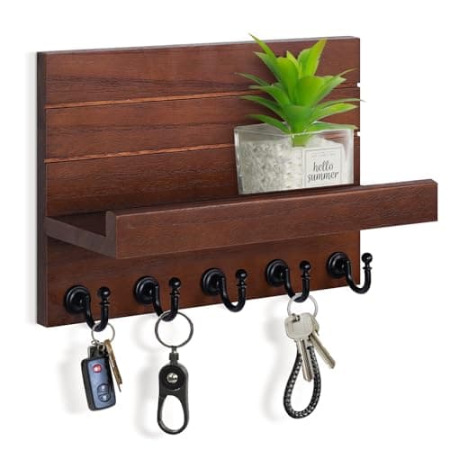 Brown Easy Installation Modern Mail Holder Wall Mount Key Shelf for Hallway Living Room House Decoration